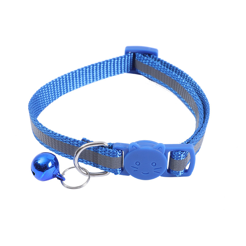 Collar de gatito ajustable de 1.0CM con barra reflectante, campana, collar de gato, cinturón de gato de nailon, cuerda de tracción, manga de cuello de gato