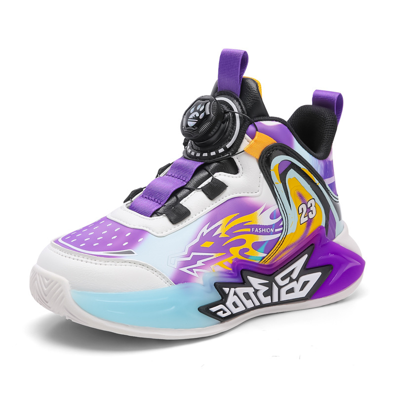 Basketball Shoes For Children Anti-slip Leather Training Trainers_voghion.com