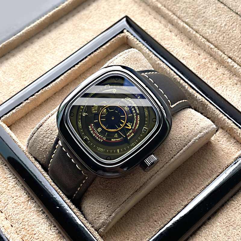 Friday automatic mechanical watch waterproof real belt square Men's Watch Net Red live explosion watch foreign trade Original list