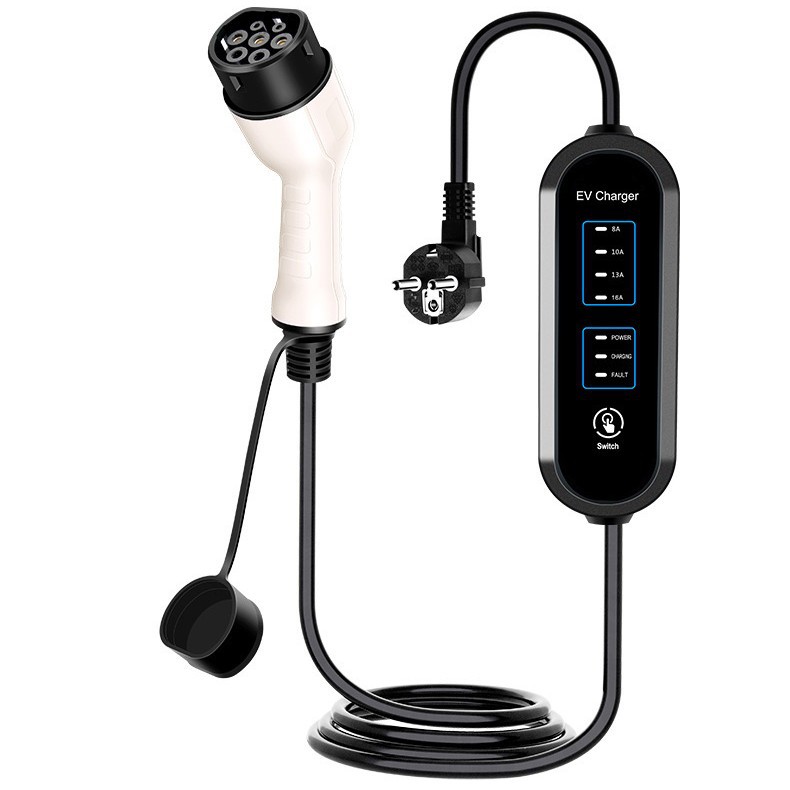 外贸跨境欧标type2新能源便携式交流充电枪器3.5kw源头厂家批发