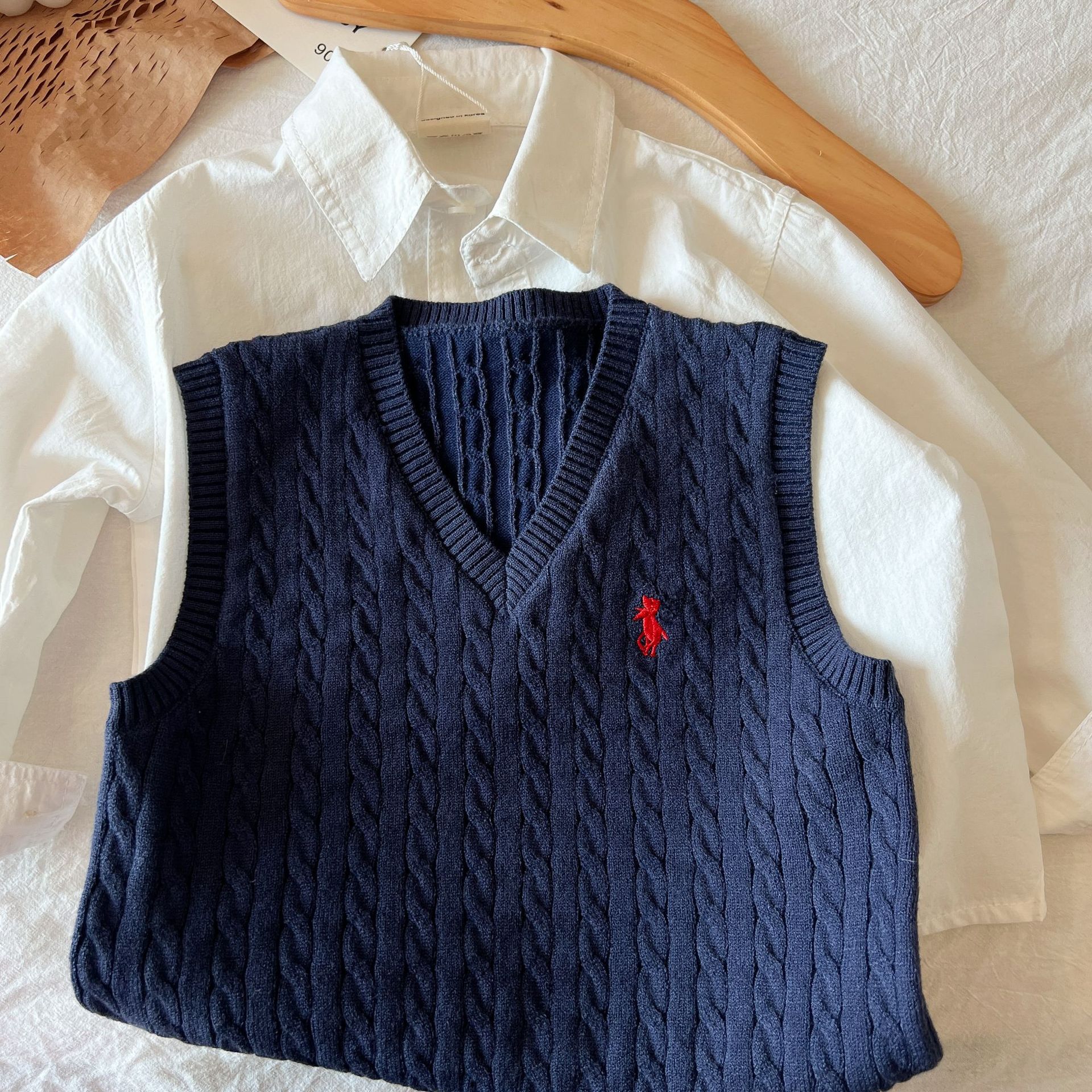 Children's autumn sweater, woolen vest for men and women, western style 5