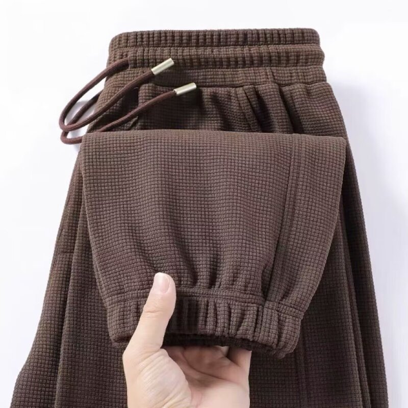 Men's Casual Pants Autumn New Waffle High-End Loose Drape Heavy Jogger Pants Men's Casual Pants Autumn New Waffle High-End Loose Drape Heavy Jogger Pants
