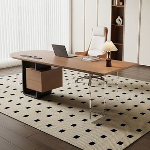 Sjn2025 New Classy Accessible Luxury Classy Female Boss Desk Simple Solid Wood Workbench Desk Computer Desk