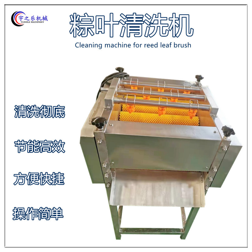 商用粽叶竹叶芭蕉叶清洗设备 连续式粽叶毛辊清洗机