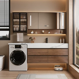 浴室柜;拖把盆;洗衣机组合柜