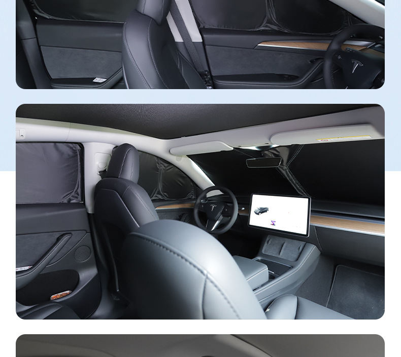 For Tesla model3Y Rejuvenation New Edition Privacy Secret Sunshade Window Full Shading Sun Visor Sun Protection Peeping