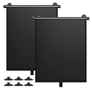 Car Automatic Retractable Sunshade Curtain, Sun Protection and Heat Insulation Net, Suction Cup Type Side Window Sunshade Curtain, Car Curtain Sunshade