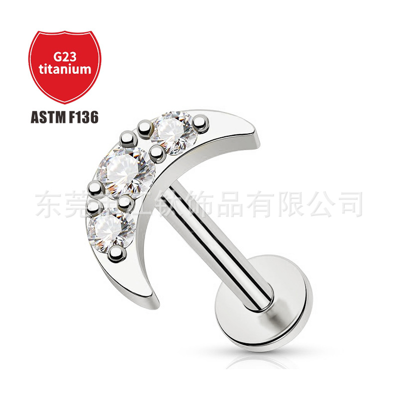 Pointed titanium steel lip stud product view