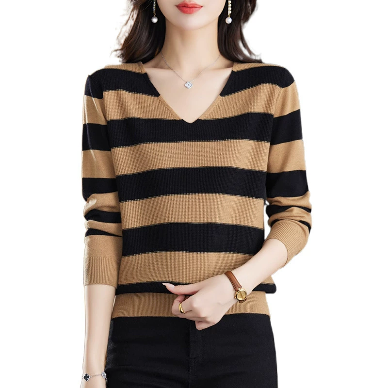 Knitted autumn thin sweater, plus size, loose fit