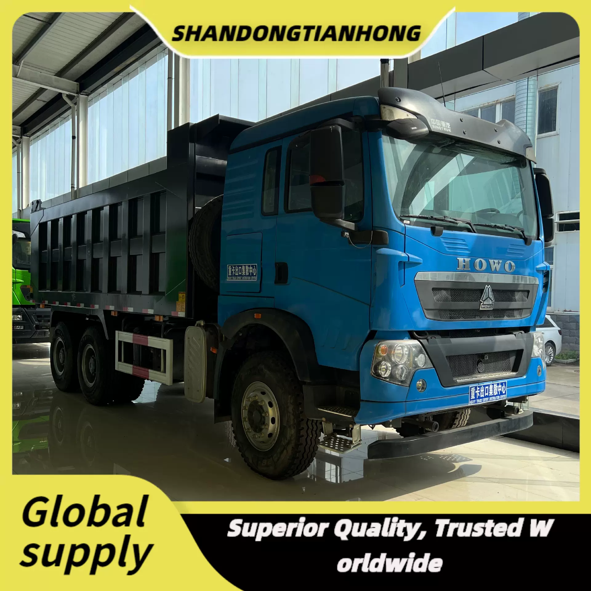 境外销售中国重汽豪沃HOWO自卸车渣土车后翻重卡货车大泵10轮卡车