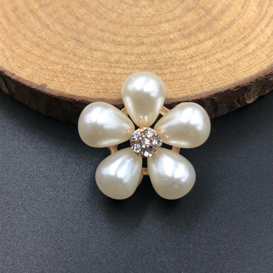 珍珠发饰钻托合金DIY各种百搭小花饰品材料手工配饰衣服吊坠