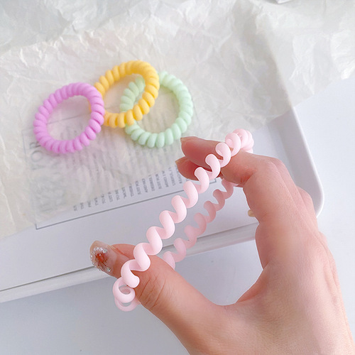 New internet celebrity candy-colored phone cord hair tie for girls, simple, non-harmful, traceless headband hair accessories for girls