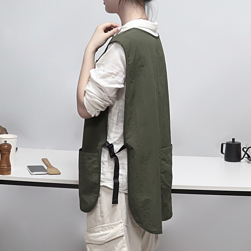 Nuevo delantal tipo chaleco transfronterizo cocina casera impermeable a prueba de aceite cocina chaqueta de cocina para hombres restauración ropa de trabajo de café