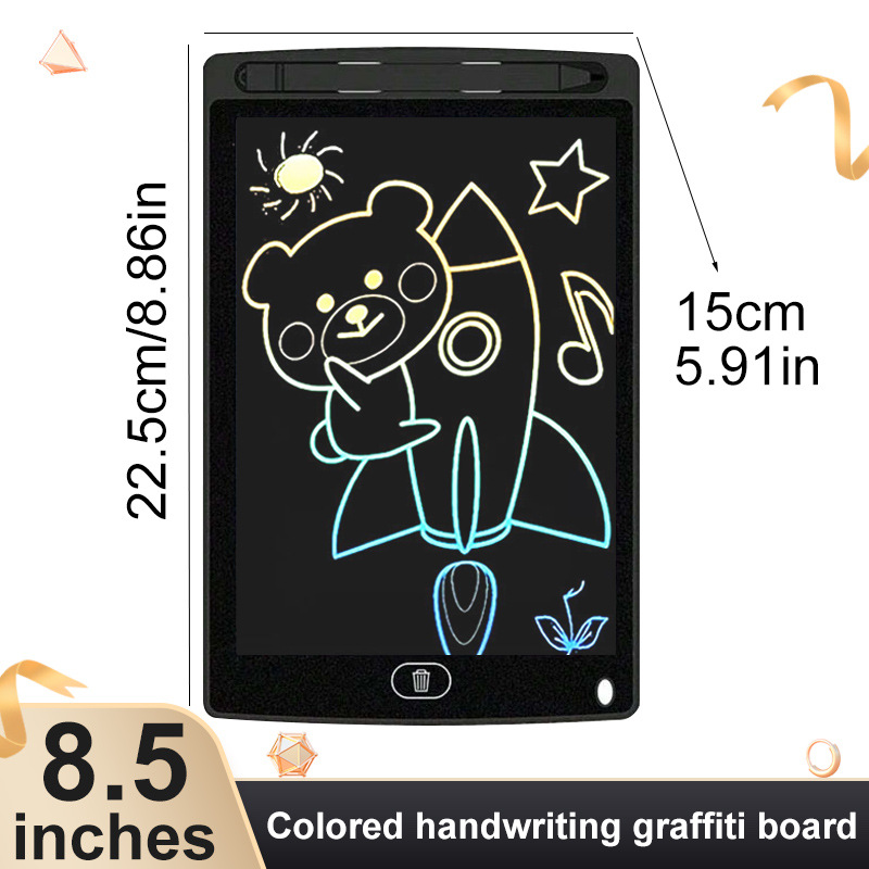8.5 Pulgada LCD LCD tablero de escritura tablero de dibujo de mensajes pequeños tablero negro colorido para niños tablero de dibujo de graffiti tablero de escritura electrónico