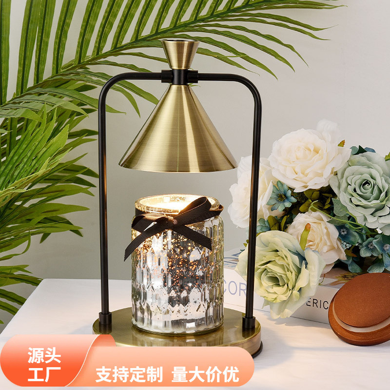 Aromatherapy Candle Wax Melting Lamp, Luxury-Style Adjustable Light Table Lamp, Dimmable Bedroom Warm Light