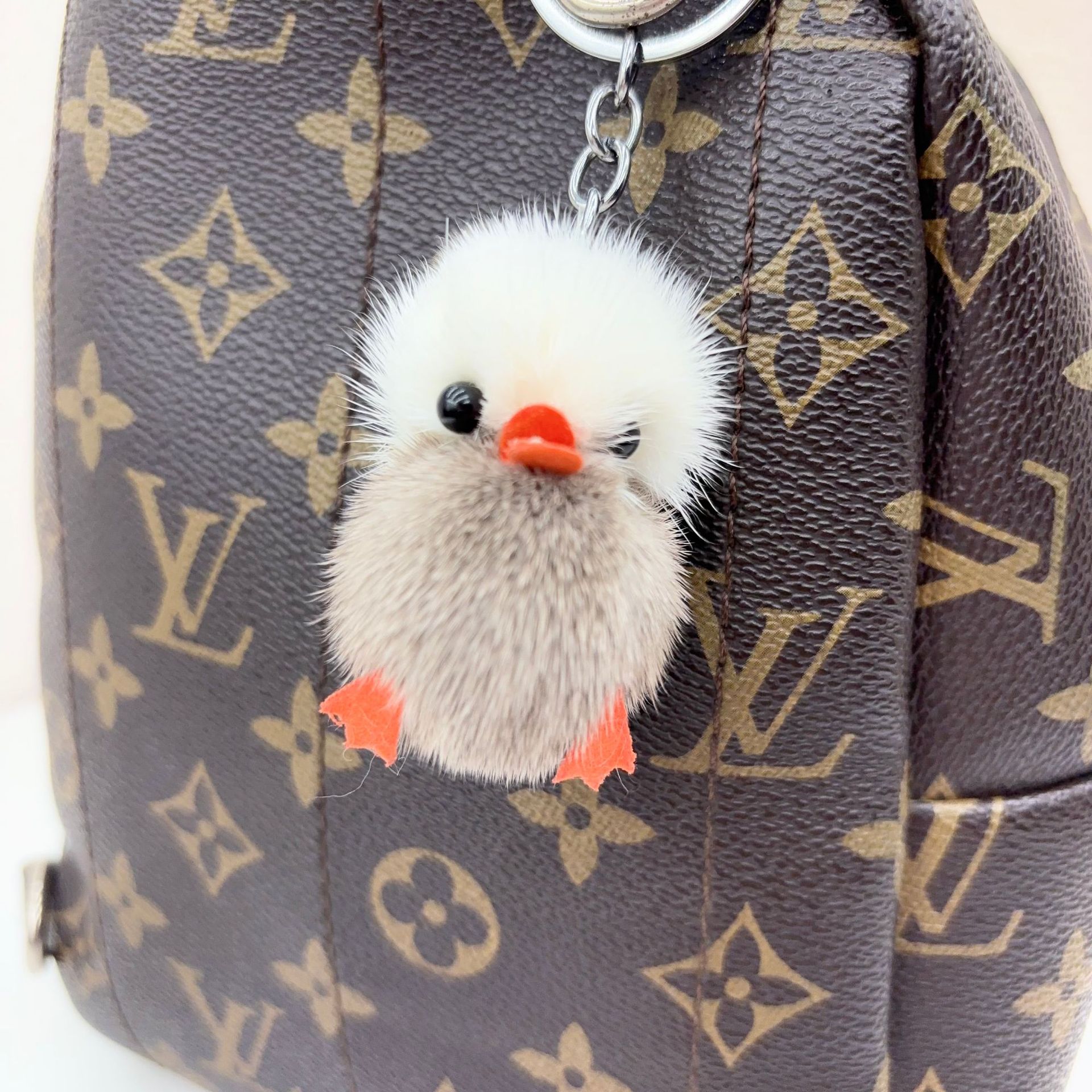 Mini piel de visón, pequeño pato amarillo, llavero de coche, colgante lindo, muñeca, regalo de mochila escolar para estudiantes
