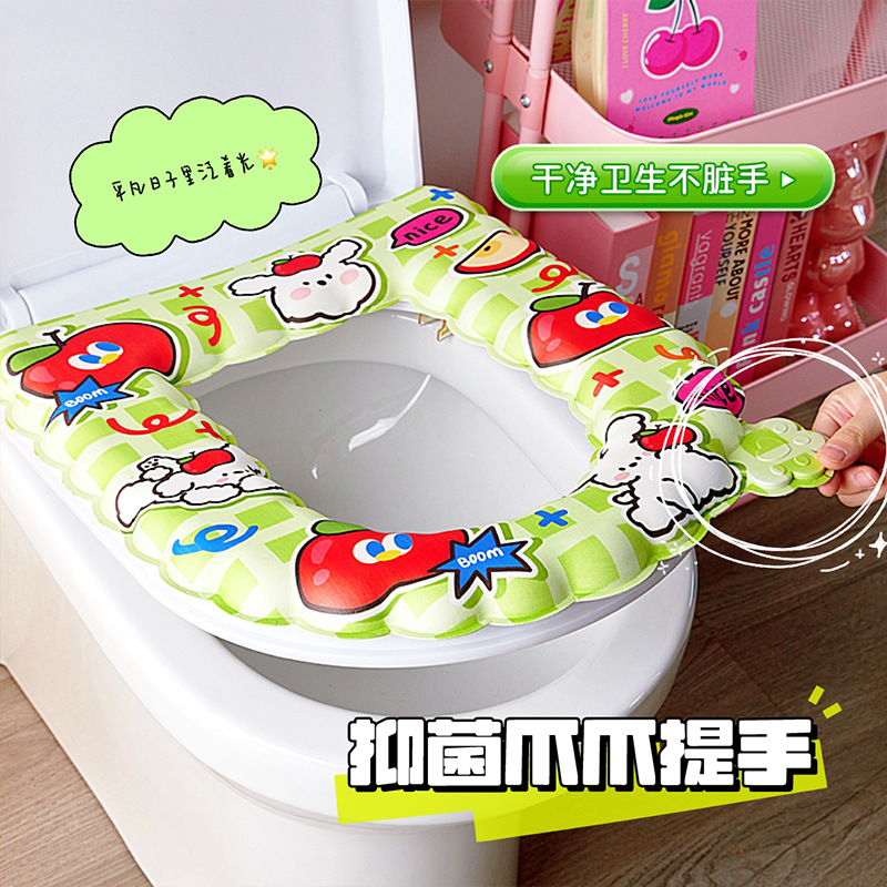 Home EVA Toilet Seat Cover All Seasons Universal Thick Seat Cushion Cartoon Cute Toilet Ring Waterproof Toilet Mat