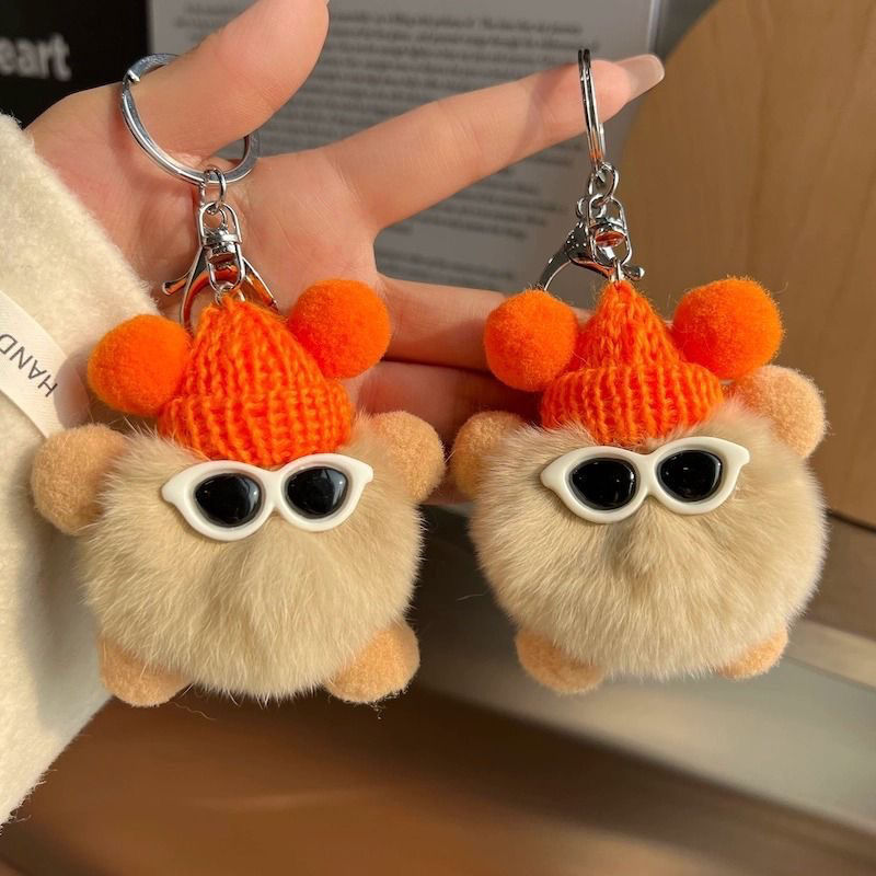 Reba same style cute imitation rabbit fur small bristle bag pendant schoolbag ugly stuff doll ornaments car keychain