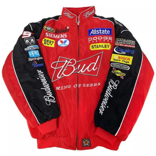F1 Racing Suit Ibuds American Retro Motorcycle Cycling Motorcycle Suit Fully Embroidered Zipper Windproof Baseball Suit for Men