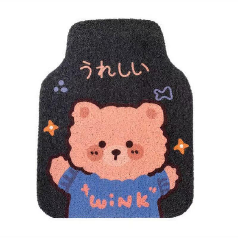 Universal Car Floor Mat Cartoon Cute Driver's Small Mat Single Piece Car Interior Anti-Dirt Dust Removal Mat