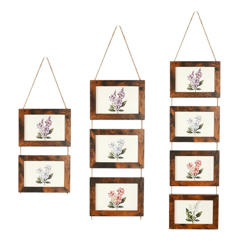 Cross-Border Hot-Selling DIY Wooden Wall-Mounted Picture Frame with Hemp Rope, 2-Paned, 3-Paned, 4-Paned Hanging Style, 6inch Decorative Picture Frames for Wall Hanging Cross-Border Hot-Selling DIY Wooden Wall-Mounted Picture Frame with Hemp Rope, 2-Paned, 3-Paned, 4-Paned Hanging Style, 6inch Decorative Picture Frames for Wall Hanging