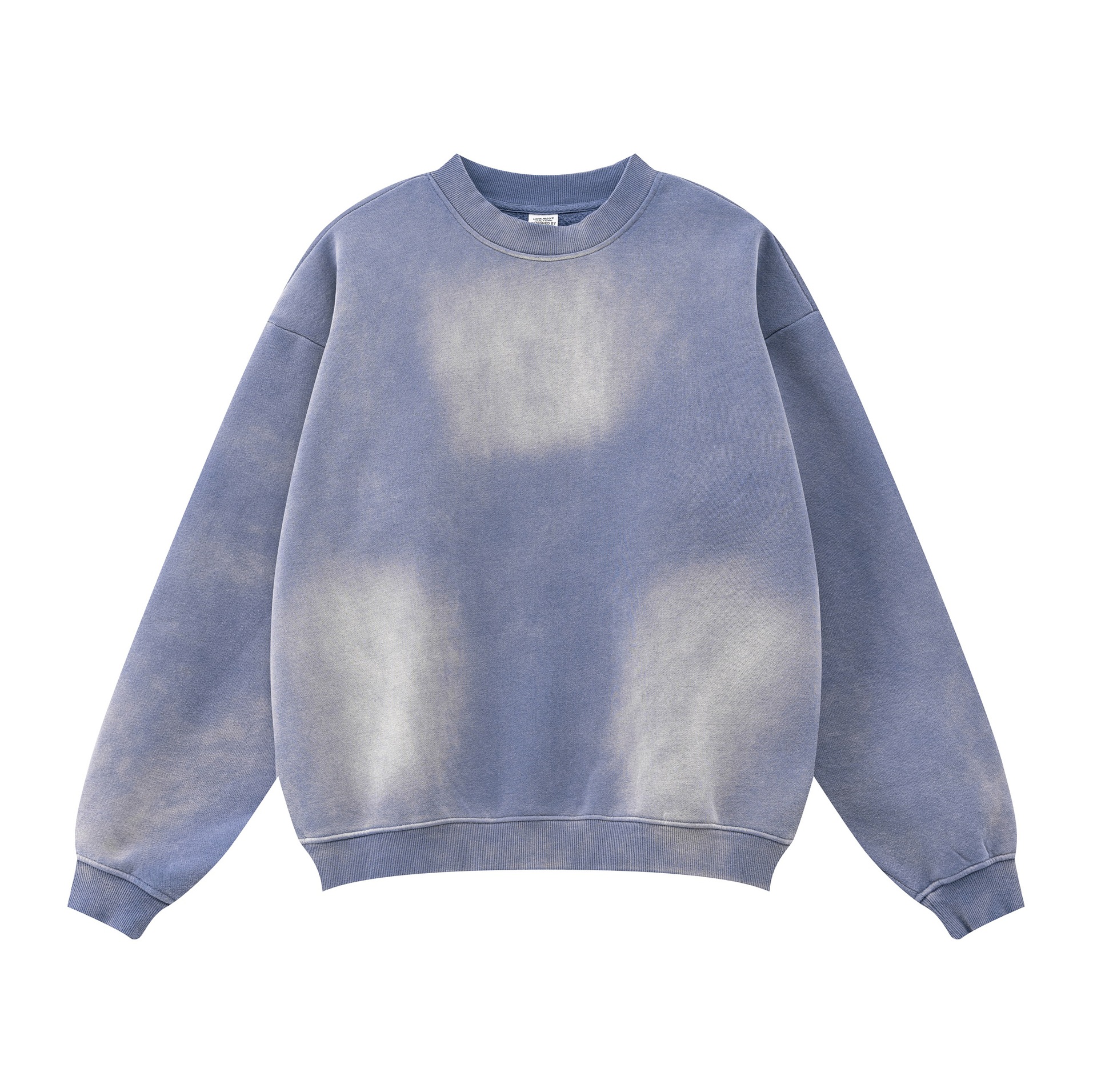 Men's Clothing high street fashion brand heavy drop shoulder basic style plus velvet spray monkey round neck sweatshirt hoodies_voghion.com