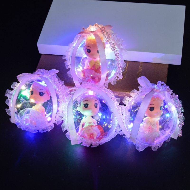 Cadena de cuentas luminosas Linterna de muñeca portátil Bola de cielo estrellado Linterna de animales de dibujos animados coloridos Regalo de juguete luminoso para niños