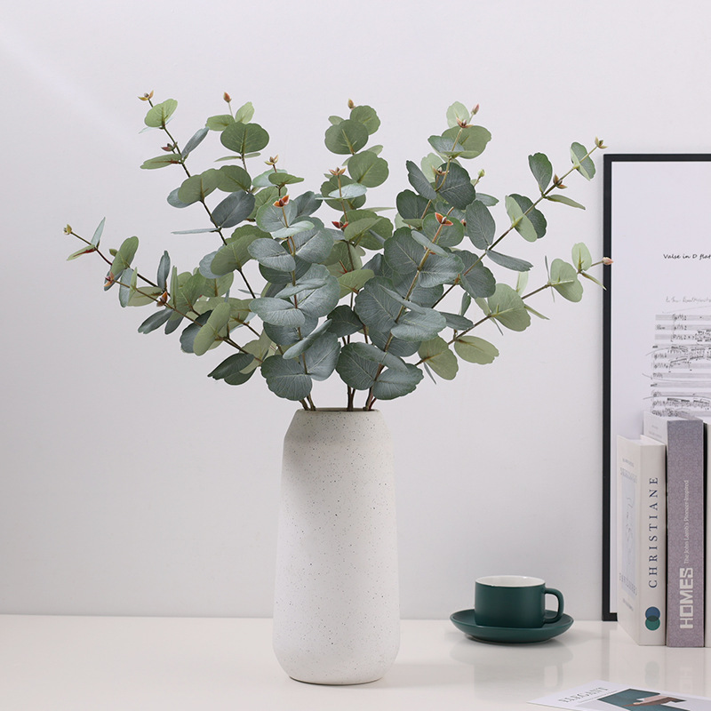 Manufacturer Wholesale Simulated Single Eucalyptus Leaves Home Decoration Wedding Scene Layout Money Leaves Simulated Green Plants