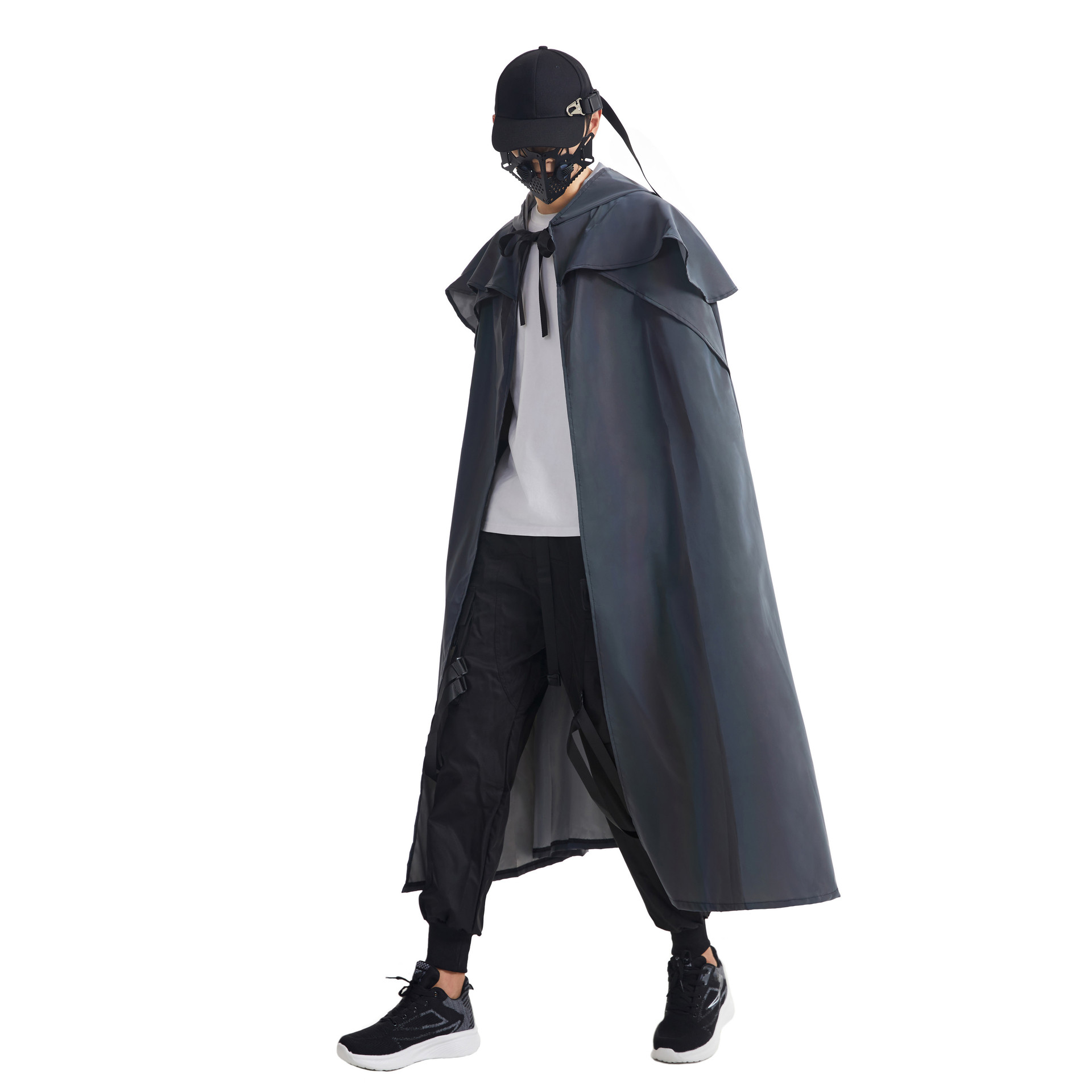 Pánské oblečení nový barevný reflexní plášť Halloween párty středověký plášť s kapucí gotický svítící větrovka_voghion.com