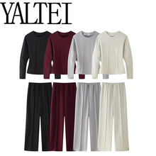 YALTEI秋季新款 女装 欧美风多色双面布弹力休闲套装3641860 3641