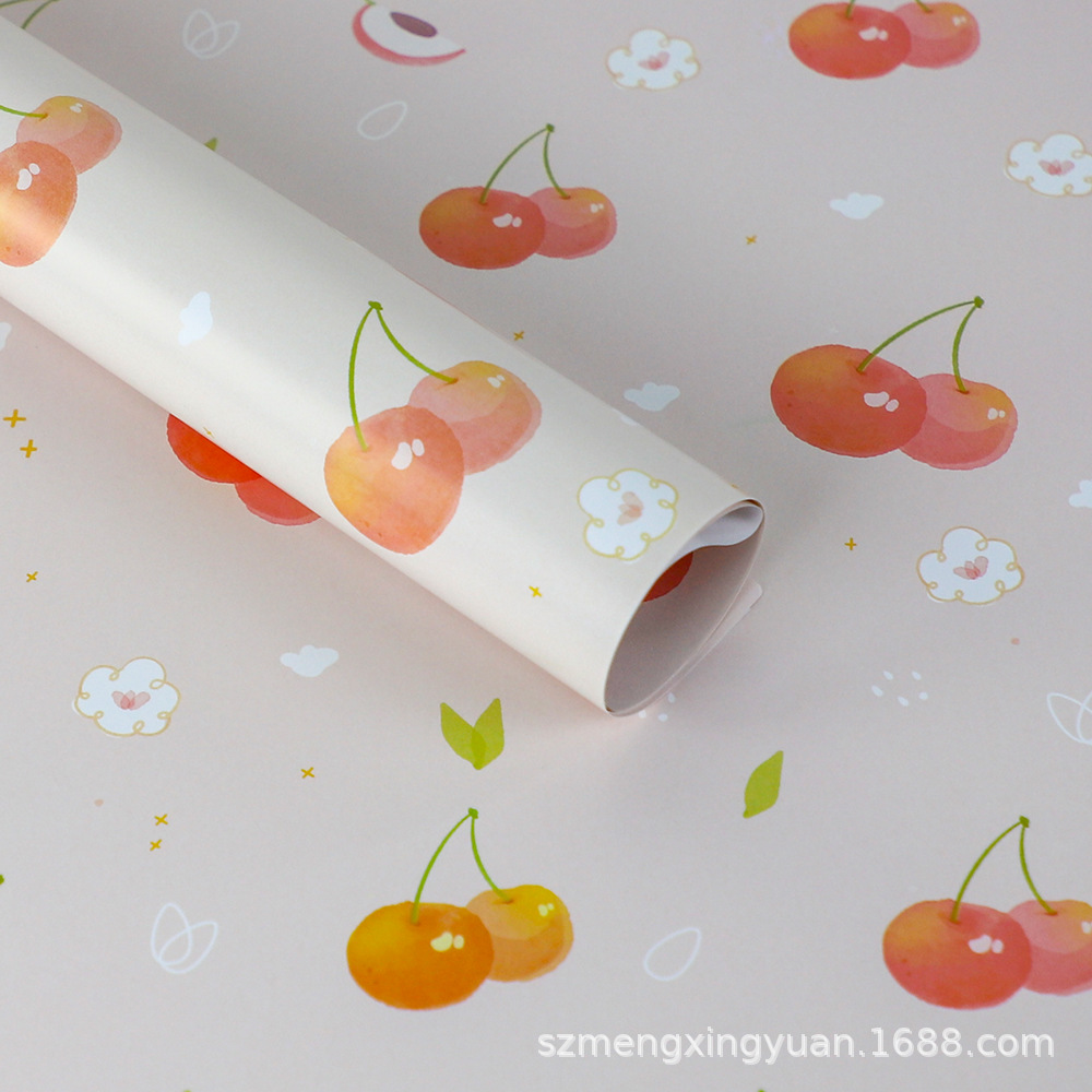 Creativo de cumpleaños dibujos animados simple papel de embalaje de vacaciones frutas pequeñas frescas regalos caja de regalo embalaje de cubierta