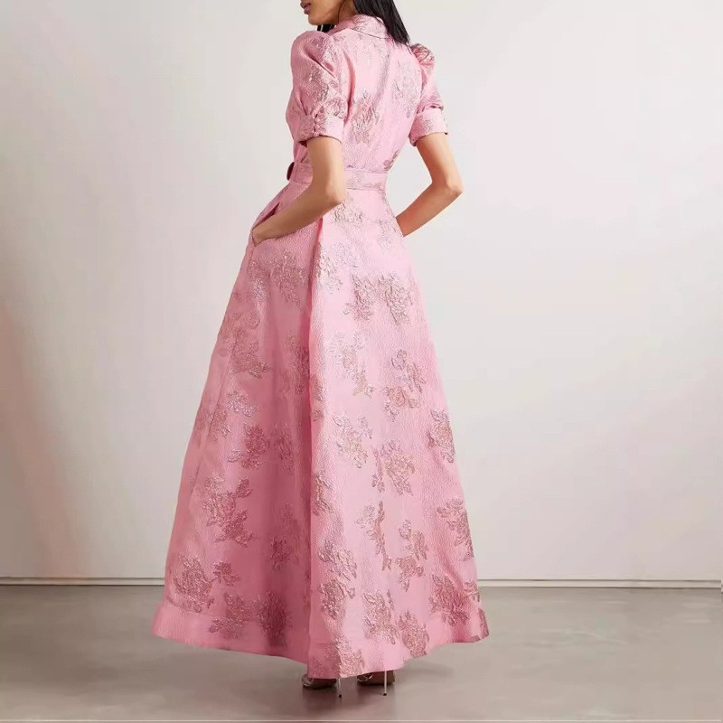 Vestido elegante francés europeo y americano transfronterizo 2025 estilo de verano estación independiente nuevo producto temperamento retro moda falda larga delgada