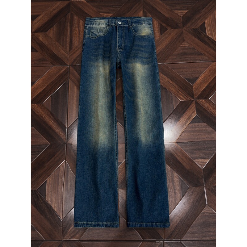 【“Same Style” High Quality Low Return Rate】American-style ins high street slim-fit micro-flare jeans for men in Korean version 【“Same Style” High Quality Low Return Rate】American-style ins high street slim-fit micro-flare jeans for men in Korean version