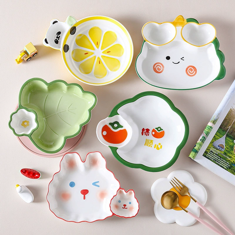 Cartoon ceramic cute tableware, children's dinner plate, internet celebrity