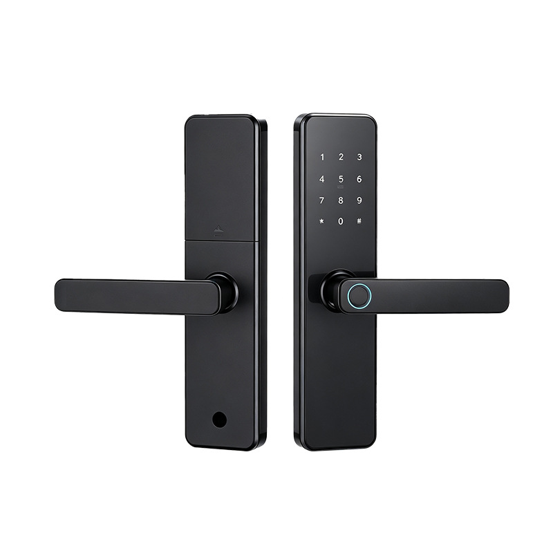 Cerradura Inteligente de Huella Dactilar de Acero Laminado en Frío, WiFi Tuya, para Puerta Interior de Madera
