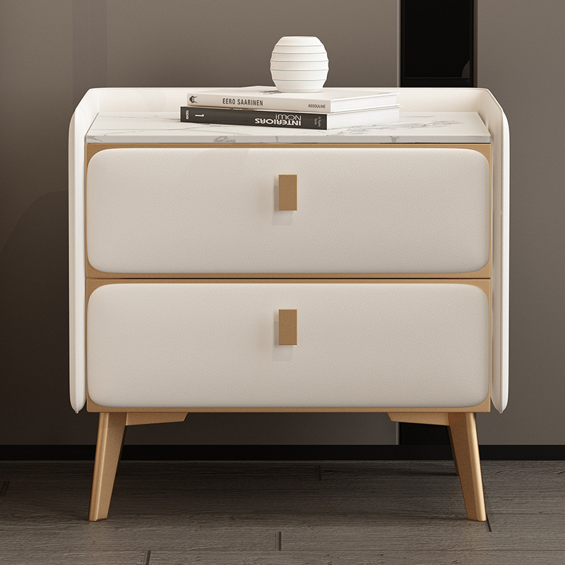 Mesita de noche inteligente, madera maciza, sencilla, moderna, multifuncional, con luz, bloqueo por huella dactilar, carga inalámbrica, altavoz Bluetooth, almacenamiento