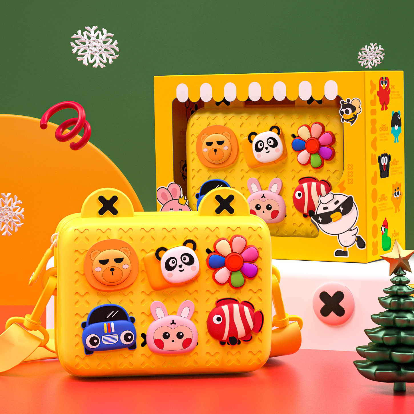 Bolso de pecho de moda transfronteriza, bolso de cinturón, personalidad universal, moda coreana, chicas lindas, niños, bolso de hombro de dibujos animados DIY