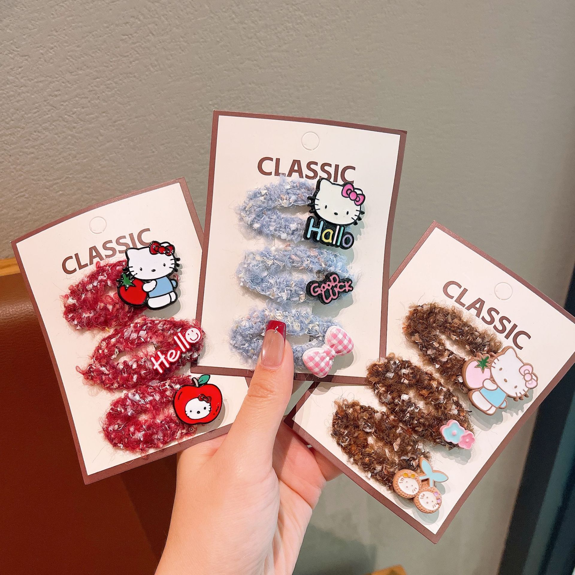 Nuevo estilo de dibujos animados de moda gato cabello de la niña dulce clips de borde de la moda universitaria de la niña estudiante