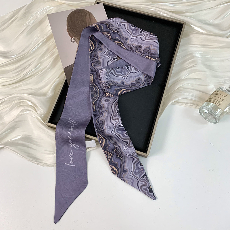 Pañuelo de seda largo y pequeño, cinturón para el cabello de estilo nacional con camisa, bolso atado, pañuelo en la cabeza de todo fósforo, cinturón de bufanda de decoración pastoral femenina de verano