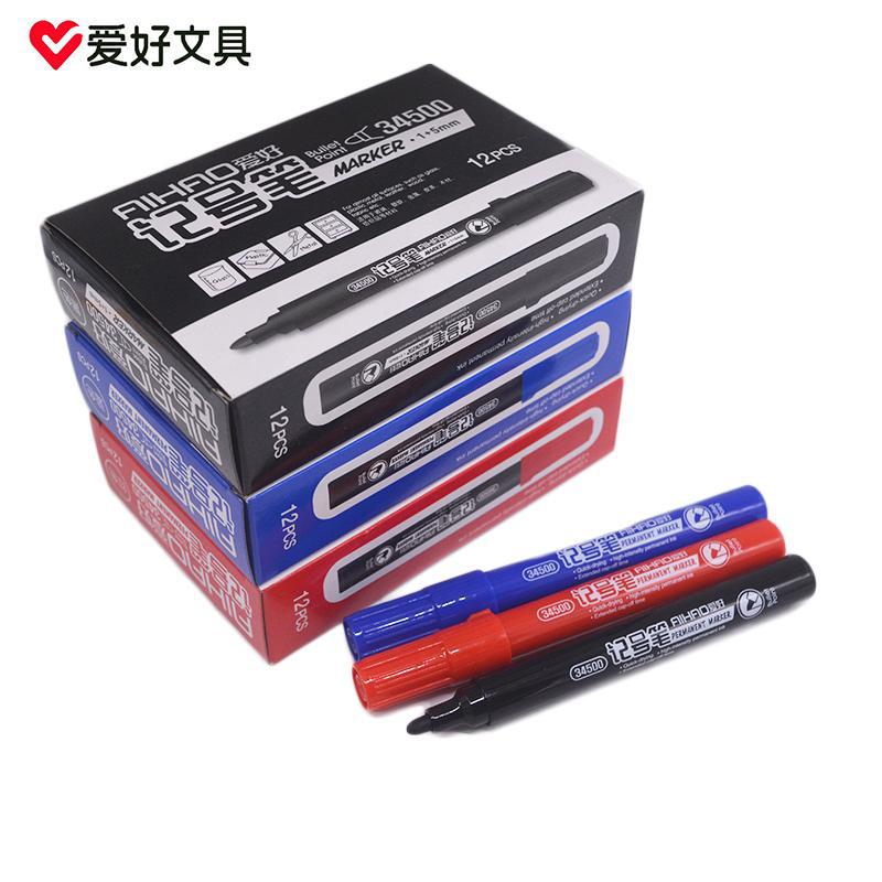 Rotulador, rotulador grande para logística de almacén, rotulador grueso a base de aceite resistente al agua, rotulador pequeño de doble punta para embalaje con línea de gancho.