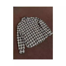 美式复古翻领格子破坏衬衫外套男潮牌小众设计感百搭宽松休闲上衣