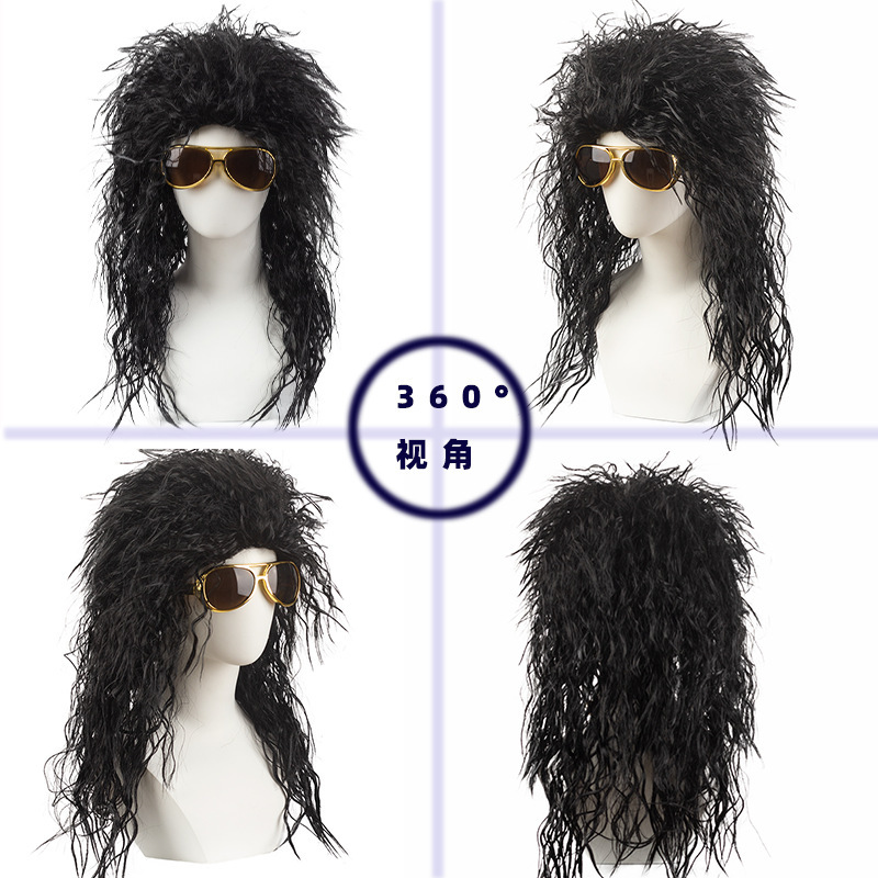 STAGE Watch performance wig European and American wig 60 s70s 80s rock punk festival curly hair factory direct sales
