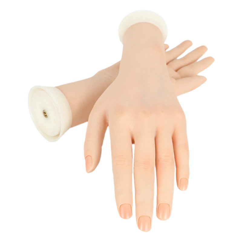 Simulation Nail Art Practice Fake Hand Mold Finger Soft Bendable Fake Hand Ringback Bracelet Jewelry Display Matching Hand Mold