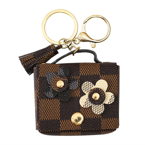 Leather Presbyopic Headphone Bag Coin Purse Keychain Cute Pendant Coin Exquisite Bag Keychain Pendant Wholesale