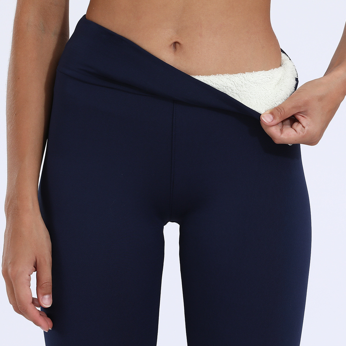 Temu explosivo transfronterizo AliExpress cordero terciopelo más terciopelo engrosamiento leggings de otoño e invierno damas 2025 pantalones cálidos