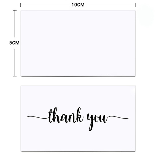 50 sheets/pack white thank you card thank you gift card simple holiday gift packaging decorative message greeting card