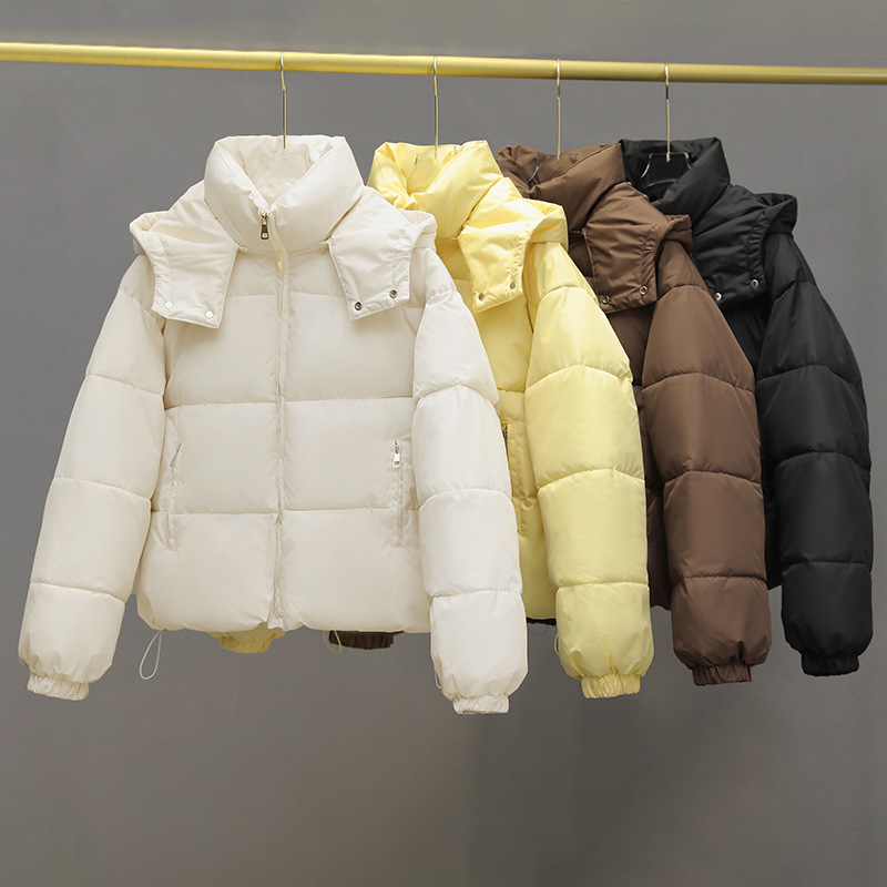 外国貿易新製品のショートダウン綿服女性2023冬保温パン服帽子付きのショート綿服コート|undefined