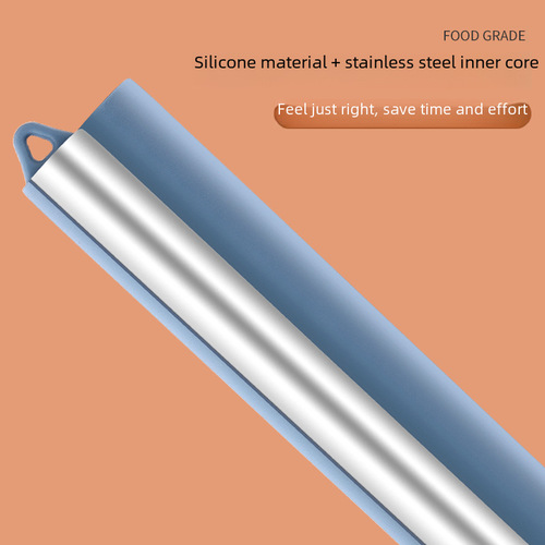 Home-use food-grade silicone rolling pin with scale, integrated all-in-one silicone non-stick rolling pin dumpling skin tool 