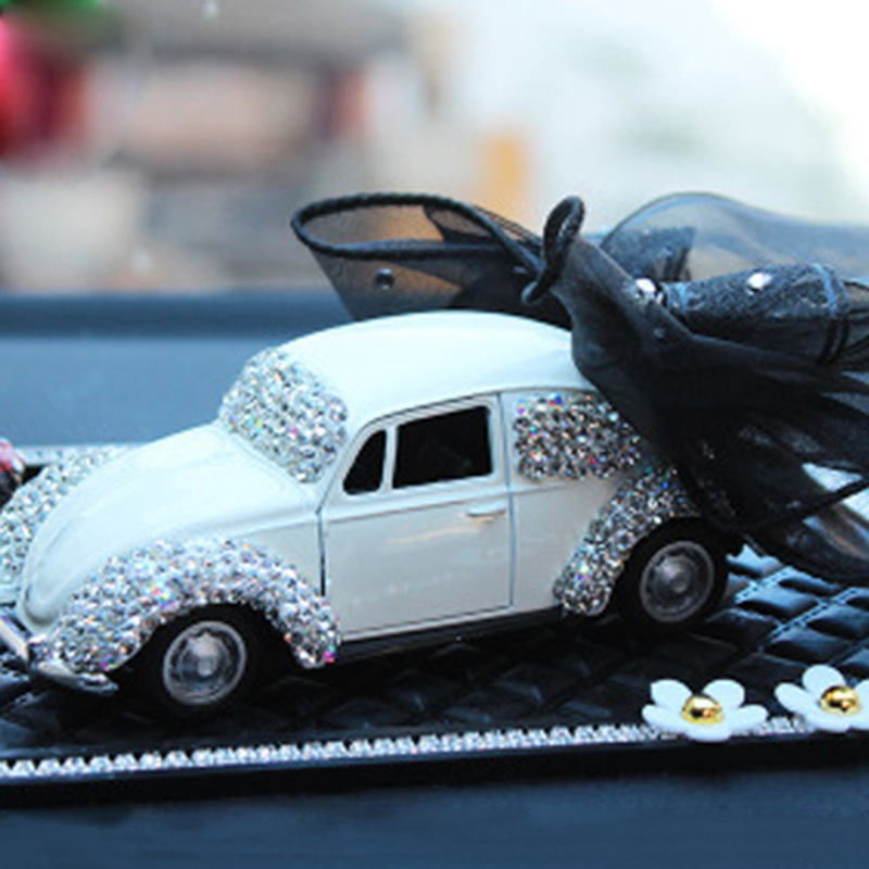Decoración de coche, flor, modelo de coche, personalidad, diamantes, linda consola central femenina, aromaterapia de coche, decoración interior de coche
