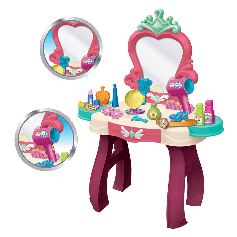Transfronterizos niños simulación de vestir maquillaje con iluminación de inducción música joyería de niña juguetes caseros